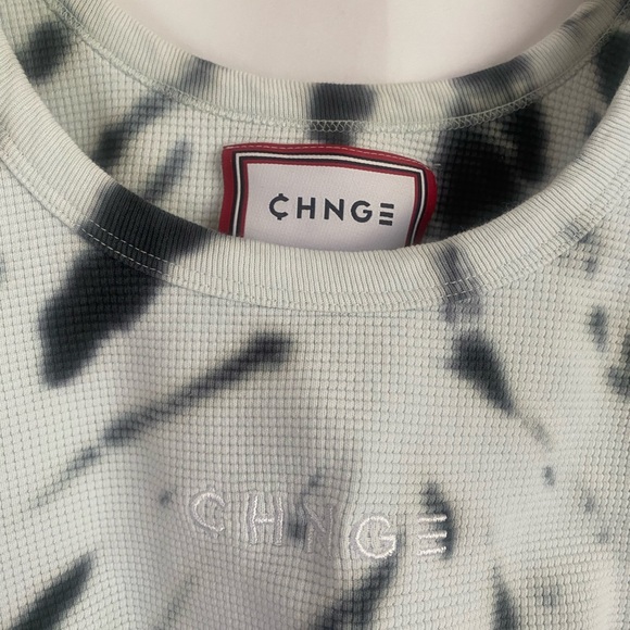 CHNGE Marble Tie Dye Logo Ribbed Crop Tank Top Unisex Size Medium - Picture 2 of 7